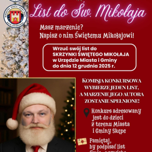 Plakat informacyjny - List do Św. Mikołaja!